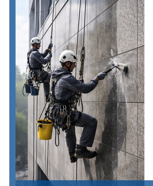 Профессиональная мойка фасада из керамогранита в Находке