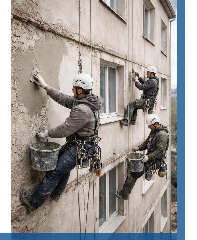 Ремонт штукатурного фасада в Находке от 774 р. под ключ | ВЫСОТНИК-Нхд