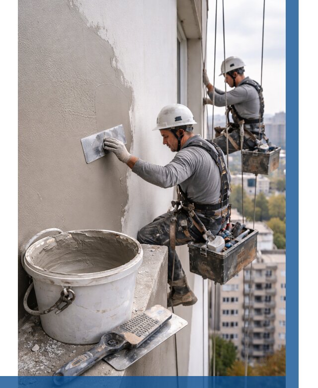 Шпаклевка фасада на высоте в Находке от 722 р. | ВЫСОТНИК-Нхд