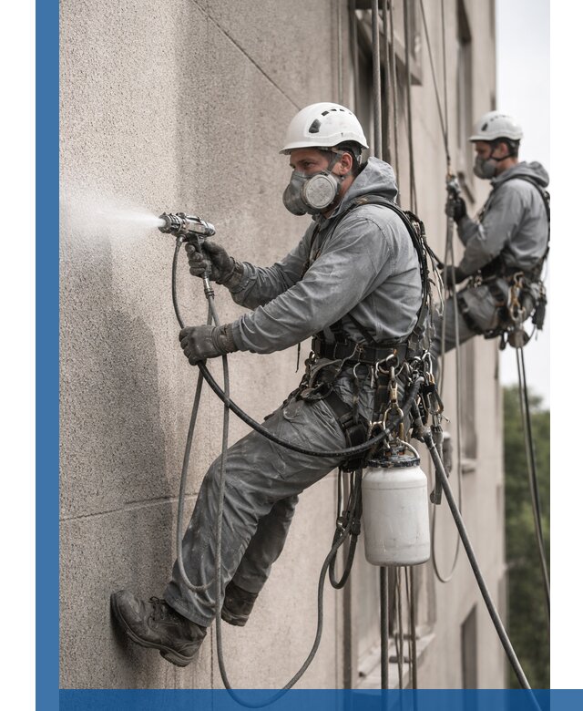 Безвоздушная покраска фасадов зданий в Находке профессионально