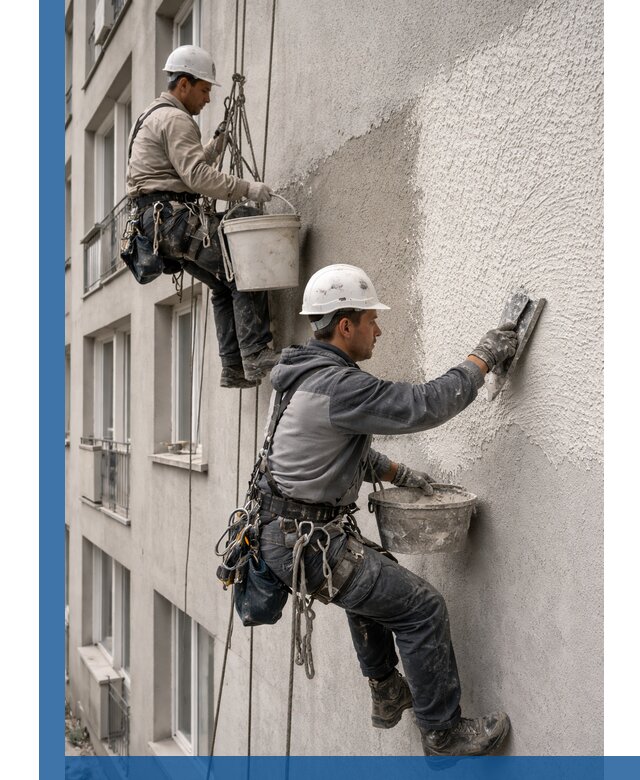 Нанесение декоративной штукатурки короед на фасад в Находке