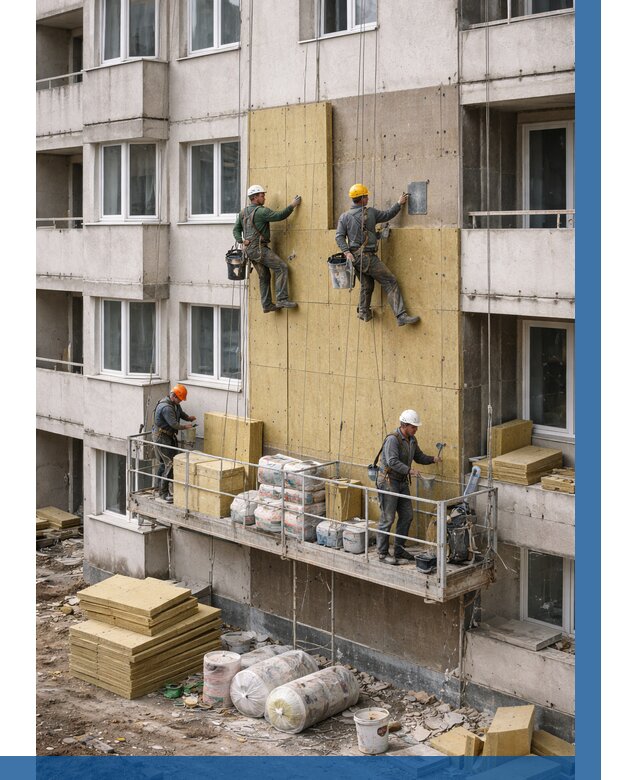 Утепление фасада минватой в Находке от 1547 р. | ВЫСОТНИК-Нхд