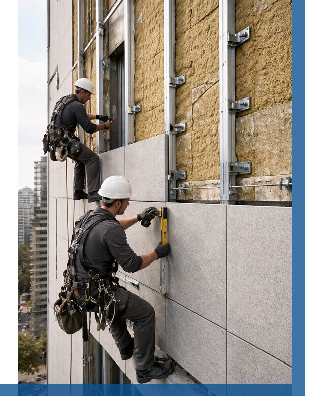 Монтаж вентилируемого фасада в Находке от 3610 р. | ВЫСОТНИК-Нхд