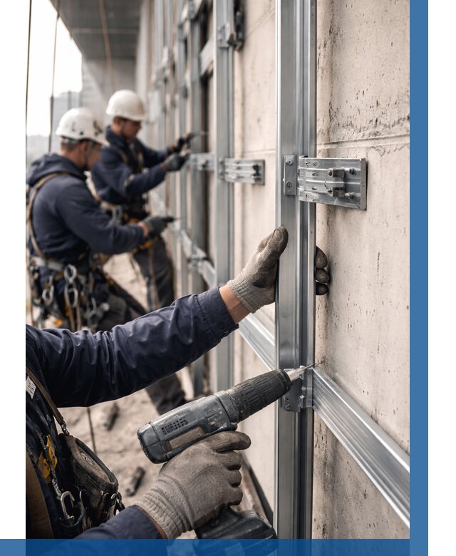 Монтаж подсистемы вентфасада в Находке от 877 р. | ВЫСОТНИК-Нхд