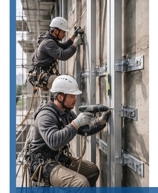 Монтаж и крепление подсистемы вентфасада в Находке