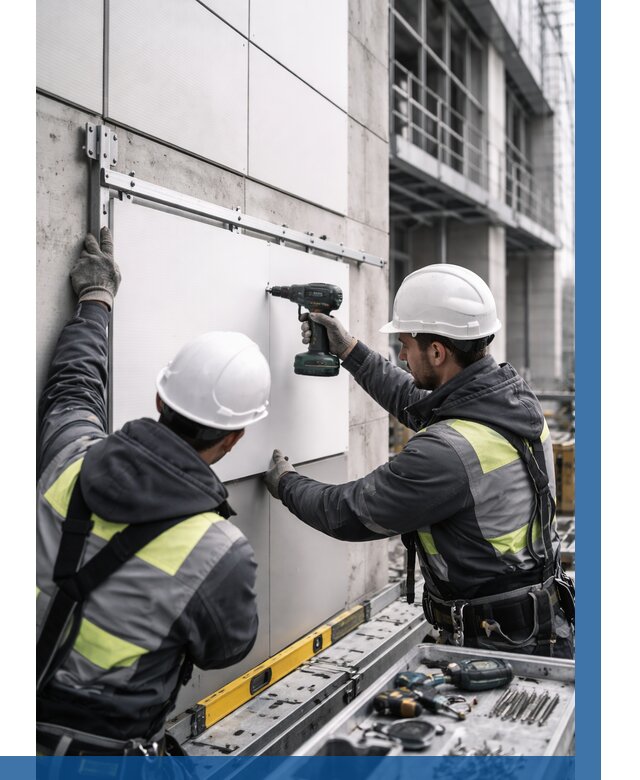 Монтаж композитных панелей фасада в Находке от 2579 р. | ВЫСОТНИК-Нхд