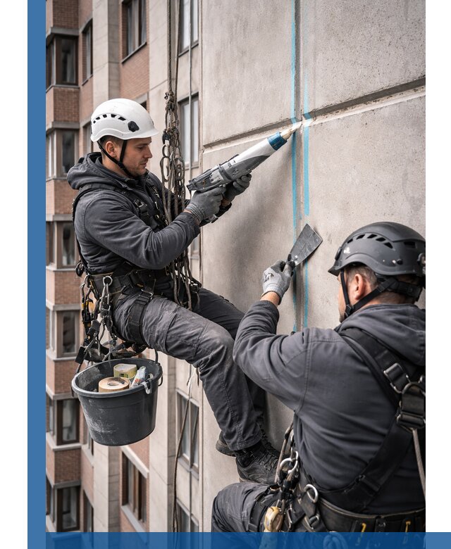 Вторичная герметизация швов фасада и кровли в Находке