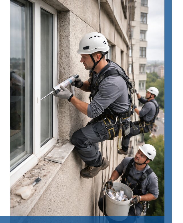 Герметизация оконных швов снаружи в Находке от 1547 р. | ВЫСОТНИК-Нхд