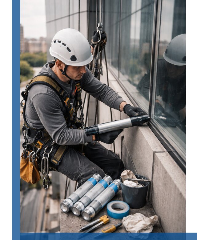 Герметизация стыков витража в Находке для герметичных фасадов
