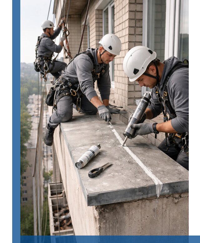 Герметизация балконного козырька в Находке профессионально