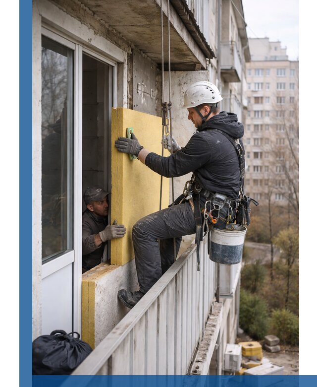 Профессиональное утепление балкона снаружи в Находке под ключ