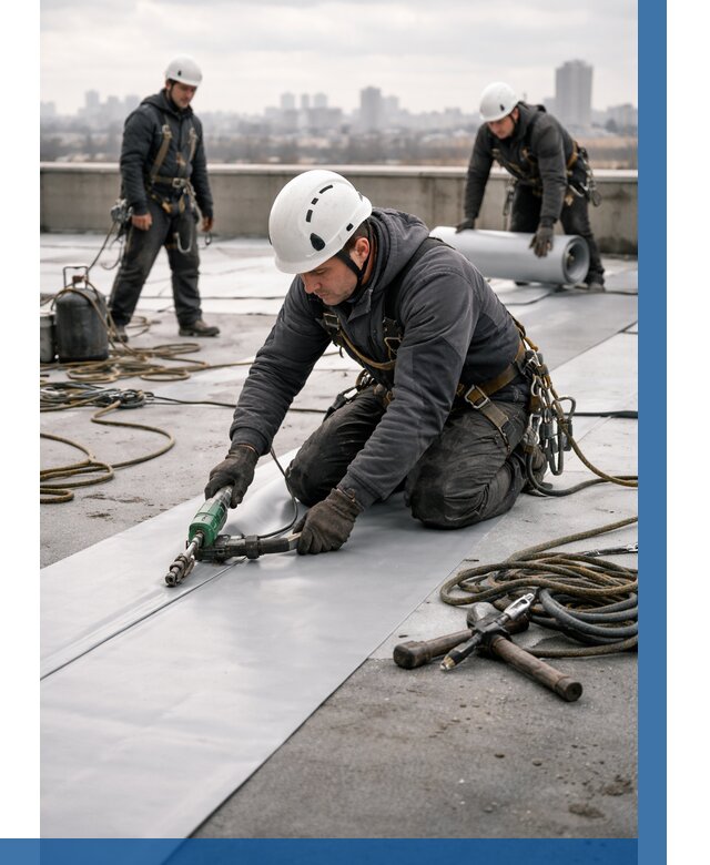 Ремонт мембранной кровли в Находке от 1857 р./м2 | ВЫСОТНИК-Нхд