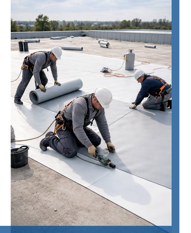 Монтаж мембранной кровли под ключ в Находке от 1238 р. | ВЫСОТНИК-Нхд