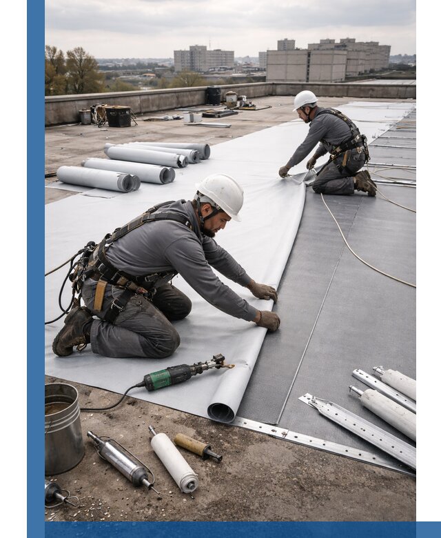 Монтаж мембранной кровли в Находке для промышленных зданий