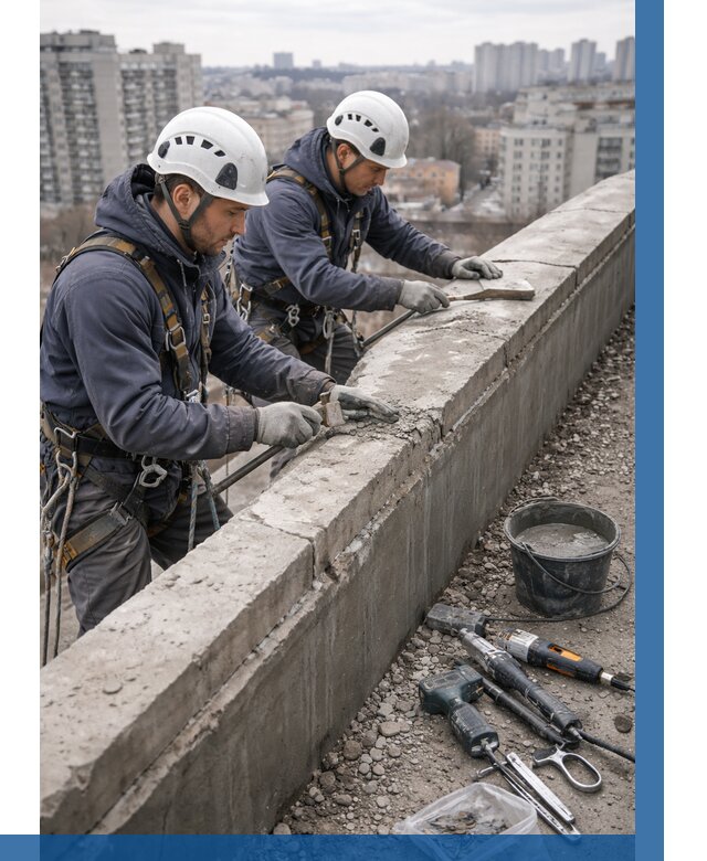 Ремонт парапета на кровле в Находке от 1547 р. | ВЫСОТНИК-Нхд