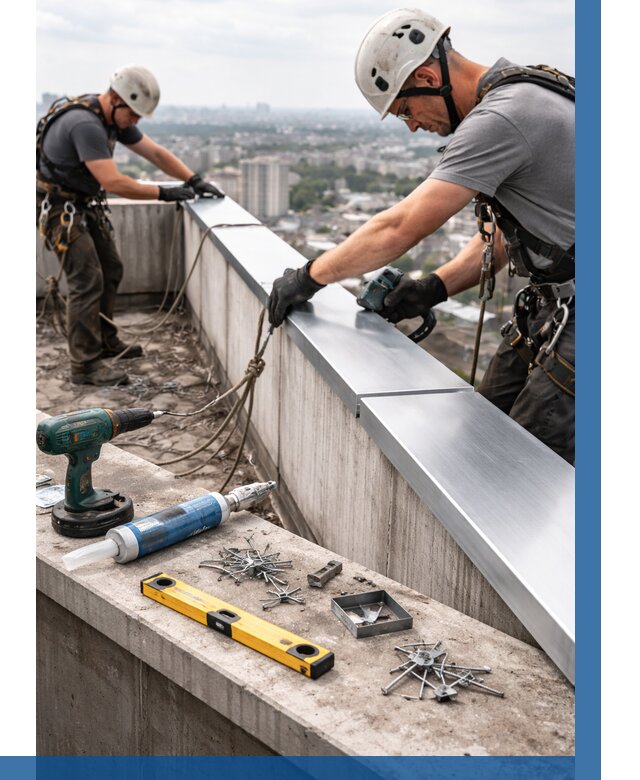 Монтаж парапетных крышек в Находке от 825 р. | ВЫСОТНИК-Нхд