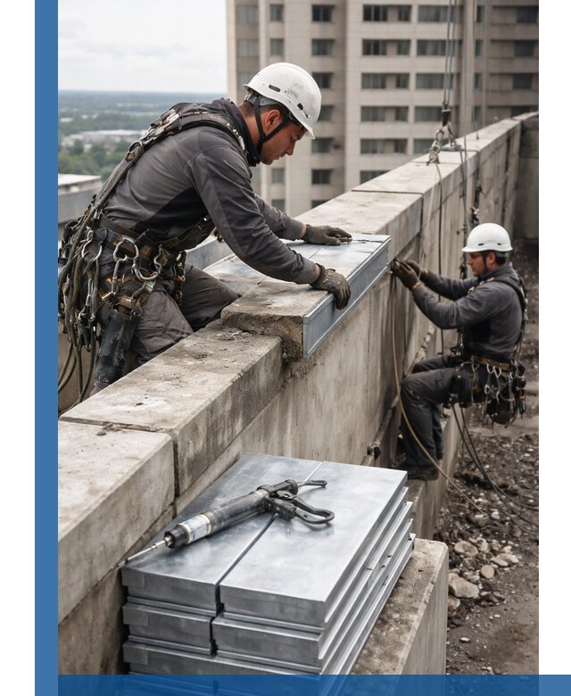 Замена парапетных крышек и установка новых в Находке