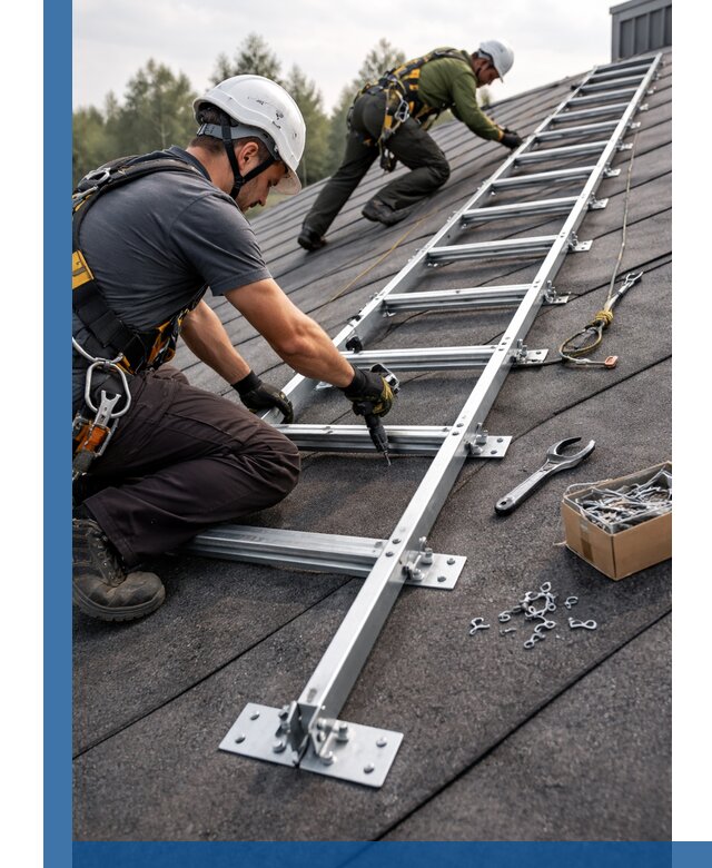 Профессиональный монтаж кровельной лестницы в Находке под ключ