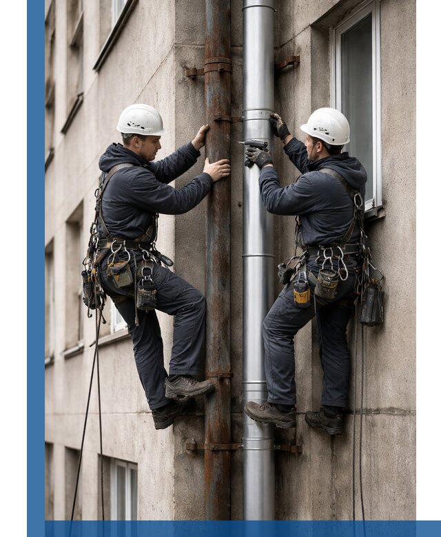 Замена водосточных труб в Находке: монтаж и демонтаж под ключ