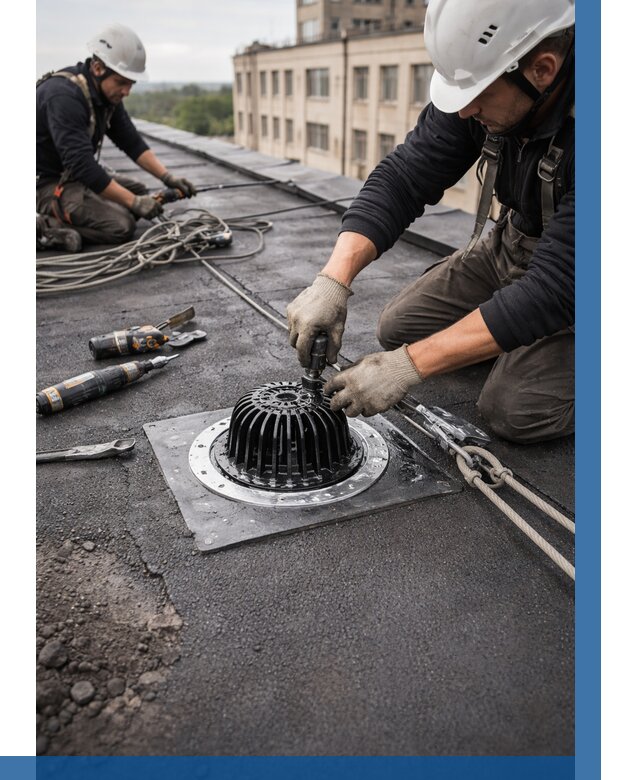 Установка водосточных воронок в Находке цена от 3610 р. | ВЫСОТНИК-Нхд