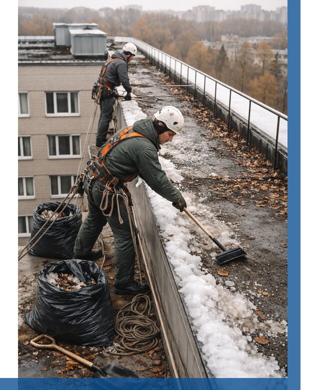 Очистка кровли по периметру в Находке от 567 р. | ВЫСОТНИК-Нхд