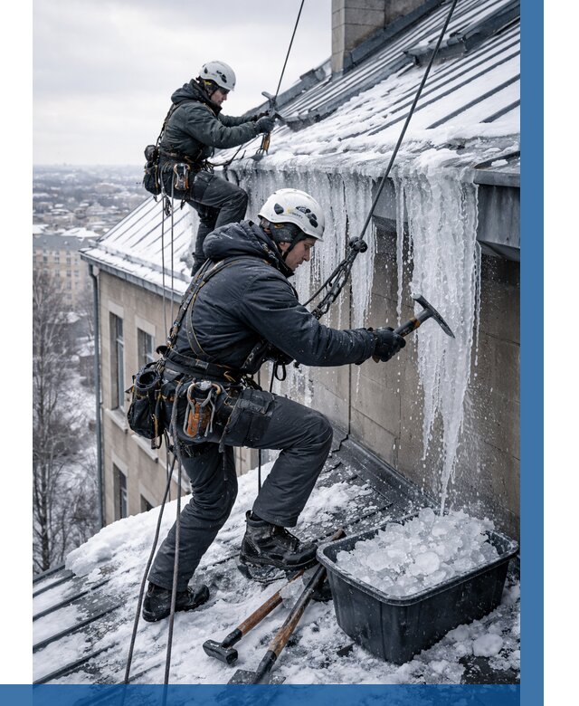 Удаление наледи с кровли в Находке от 5673 р. | ВЫСОТНИК-Нхд