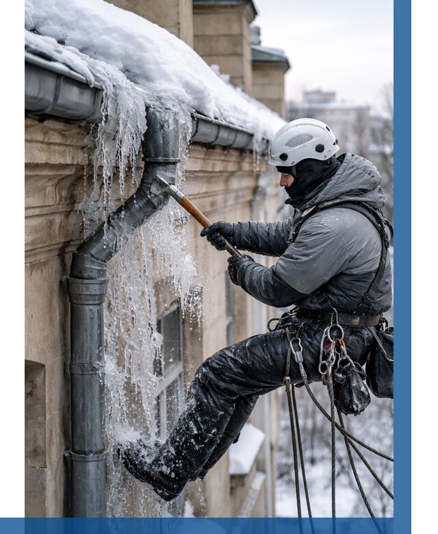 Очистка водостоков от льда в Находке от 3610 р. | ВЫСОТНИК-Нхд