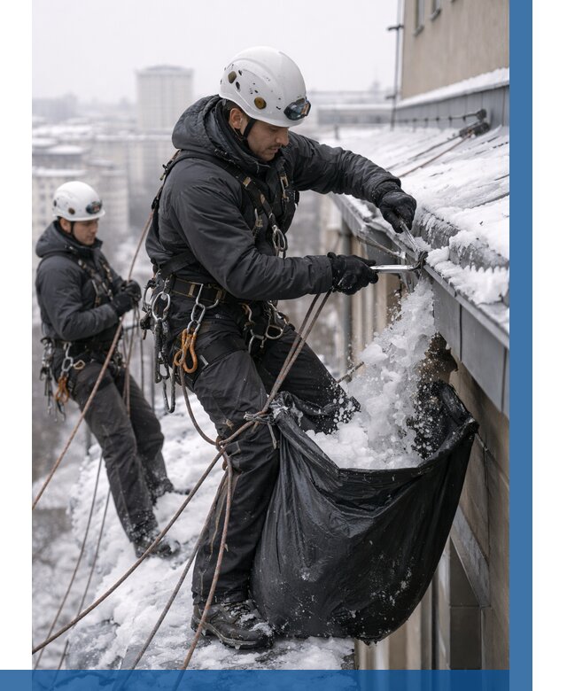 Аварийная очистка крыши в Находке под ключ от 309 р. | ВЫСОТНИК-Нхд