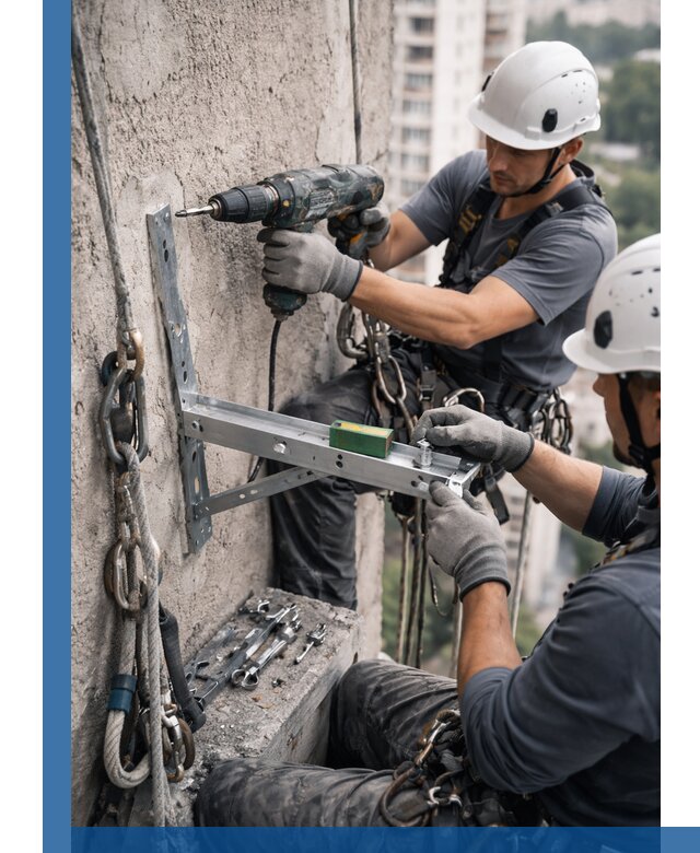 Установка кронштейнов кондиционера и крепежа в Находке