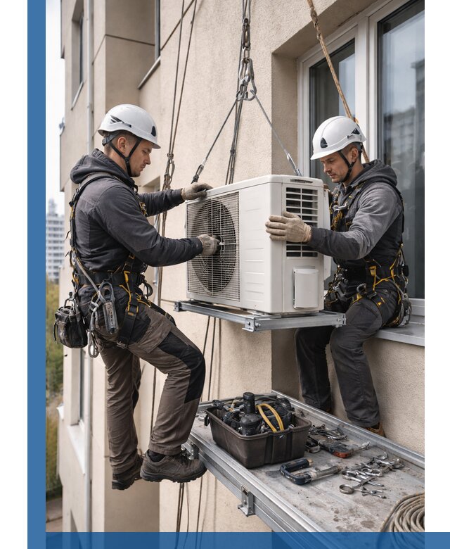 Перенос внешнего блока кондиционера в Находке с монтажом и крепежом