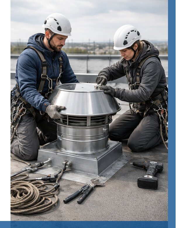 Установка дефлекторов на кровле в Находке от 4642 р. | ВЫСОТНИК-Нхд