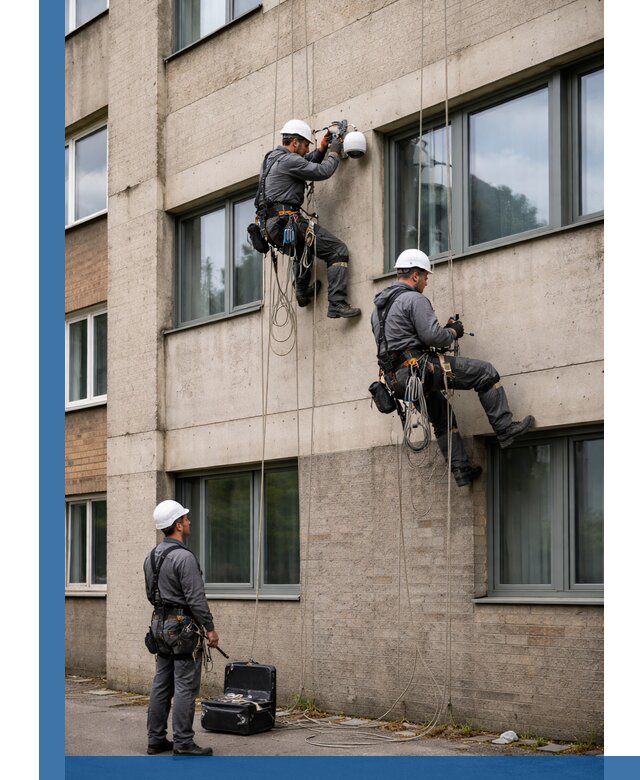 Монтаж фасадных камер видеонаблюдения в Находке под ключ