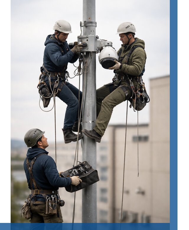 Установка видеокамер на мачте в Находке от 8768 р. | ВЫСОТНИК-Нхд