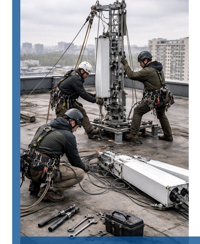 Демонтаж антенн на крыше зданий в Находке с гарантией