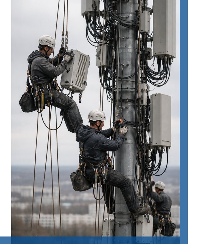Монтаж оборудования связи на мачте в Находке от 7736 р. | ВЫСОТНИК-Нхд