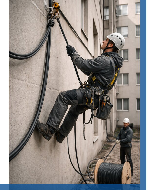 Протяжка кабеля питания на высоте в Находке от 464 р. | ВЫСОТНИК-Нхд