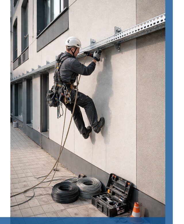 Монтаж кабельных лотков на фасаде в Находке от 1238 р. | ВЫСОТНИК-Нхд