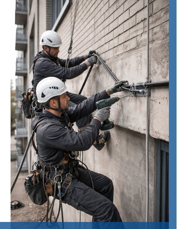 Крепление кабеля на фасаде в Находке от 361 р. | ВЫСОТНИК-Нхд