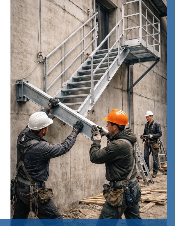 Монтаж металлических лестниц в Находке от 15473 р. | ВЫСОТНИК-Нхд