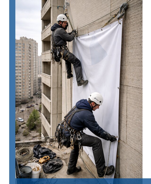 Профессиональный монтаж баннеров на фасаде в Находке