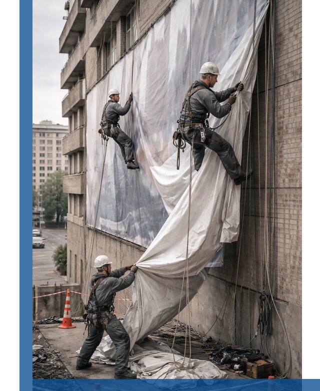 Демонтаж баннеров с фасада в Находке оперативно и безопасно