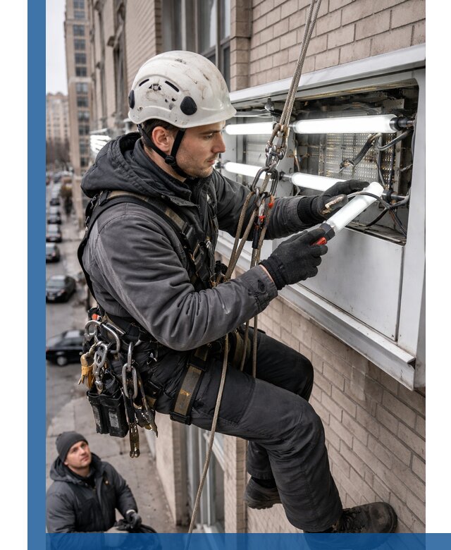 Профессиональная замена ламп в наружной вывеске в Находке