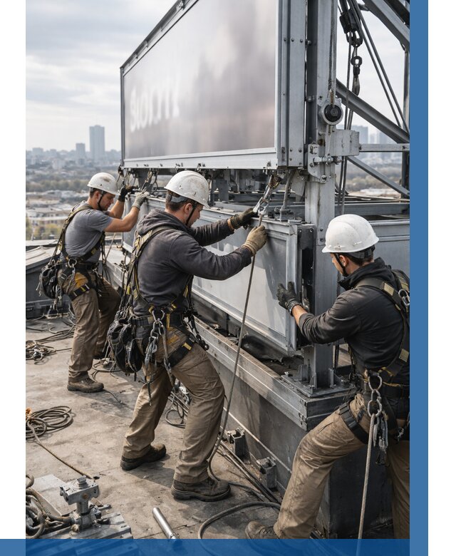 Монтаж крышной рекламной конструкции в Находке от 61890 р.|ВЫСОТНИК-Нхд