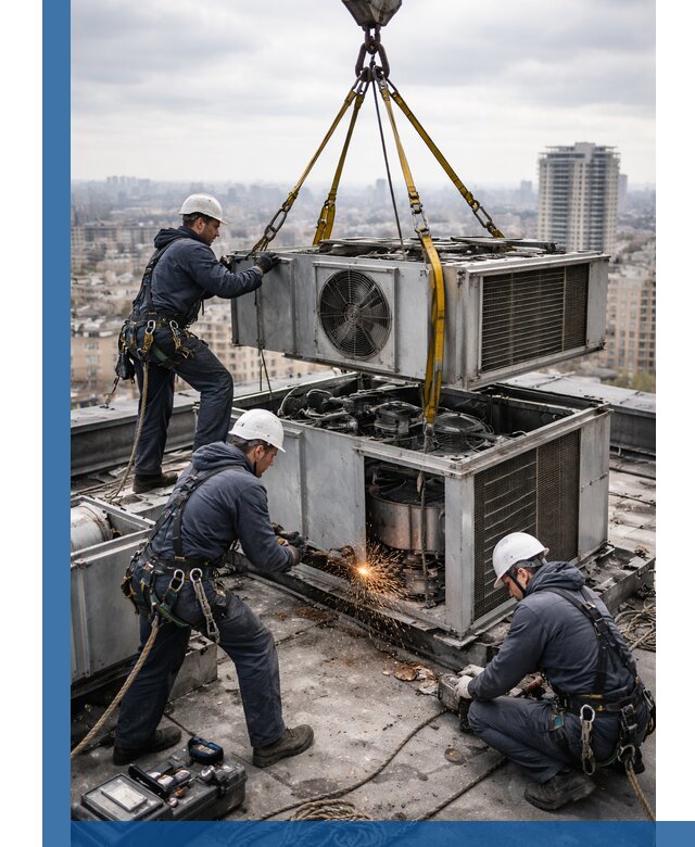 Демонтаж крышной установки в Находке любой сложности