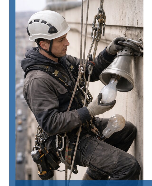 Замена ламп на высоте в Находке профессионально и быстро