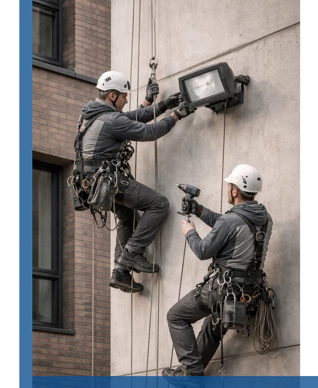 Профессиональный монтаж фасадных прожекторов в Находке под ключ