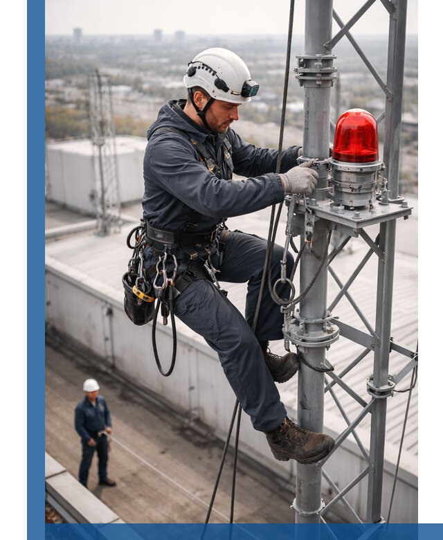 Монтаж заградительных огней и обслуживание объектов в Находке