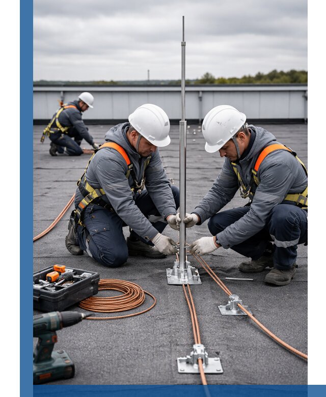 Монтаж молниезащиты на кровле в Находке под ключ с гарантией