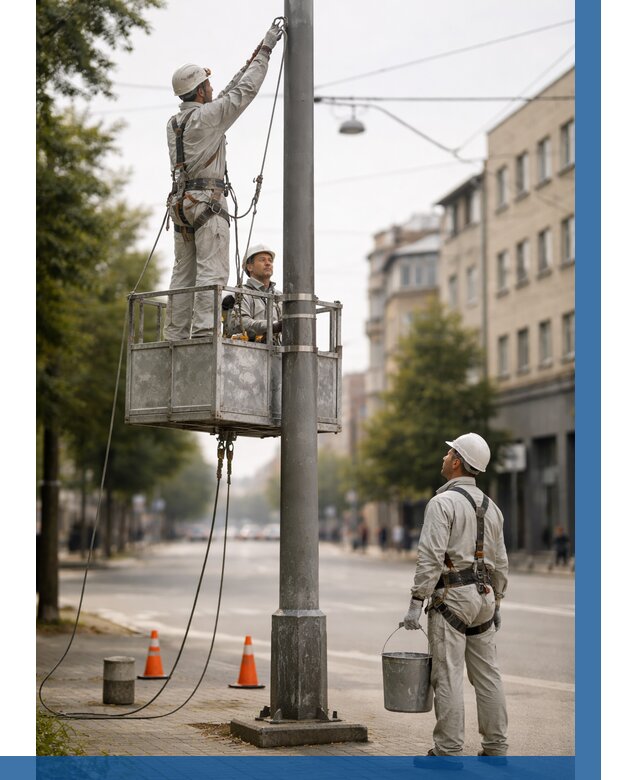 Покраска опор освещения в Находке от 5158 р. | ВЫСОТНИК-Нхд