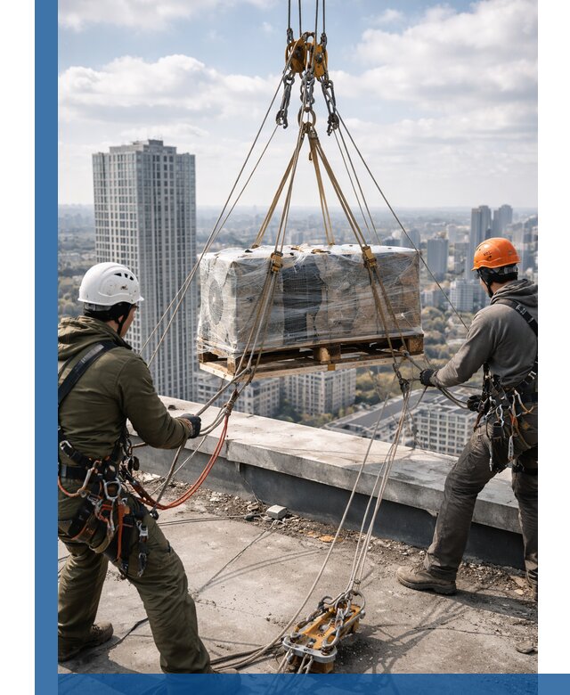 Подъем и монтаж крупногабаритных грузов на крышу в Находке